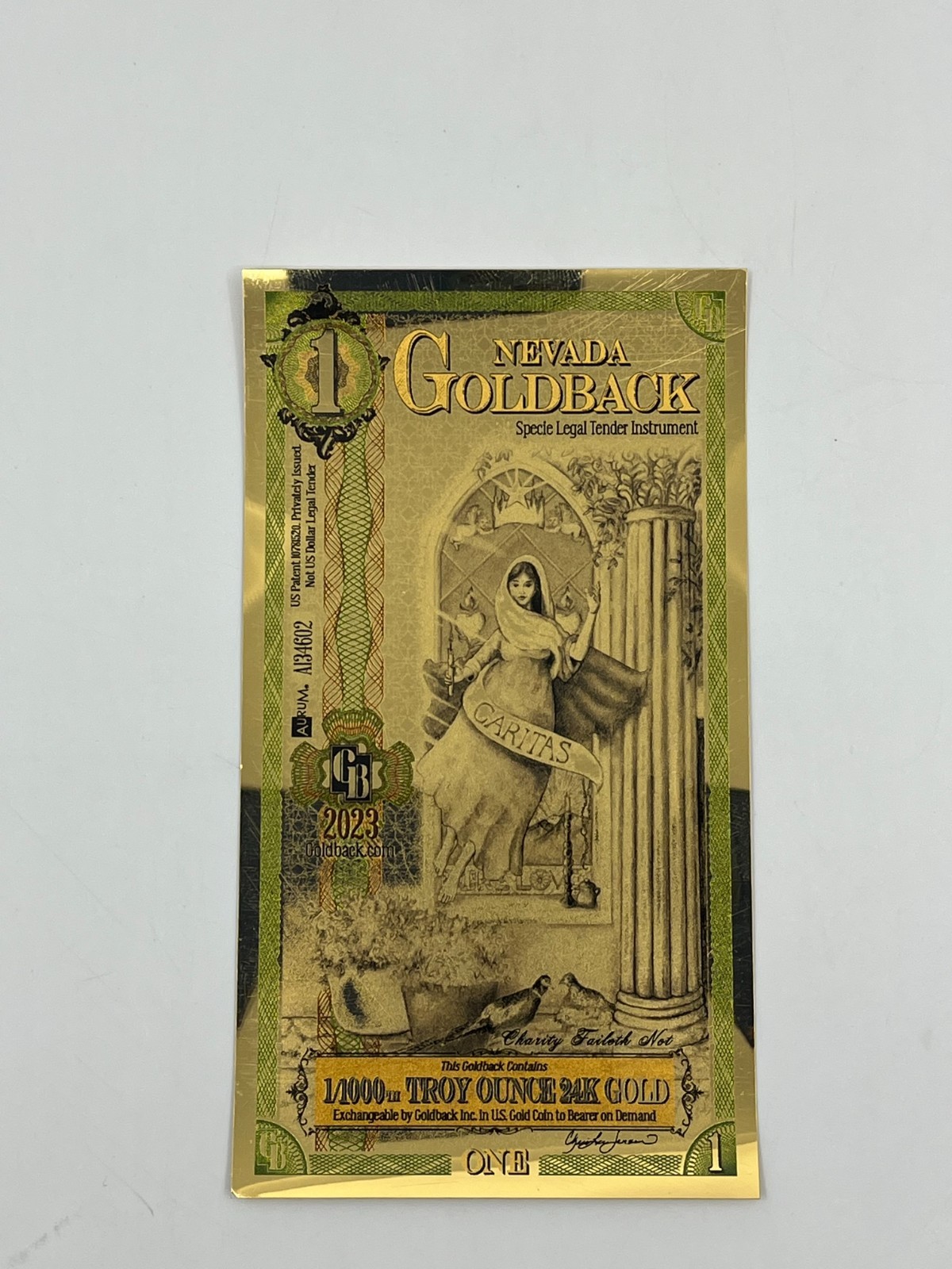 2023 One Nevada Gold Back 1/1000th Troy Ounce 24k Gold