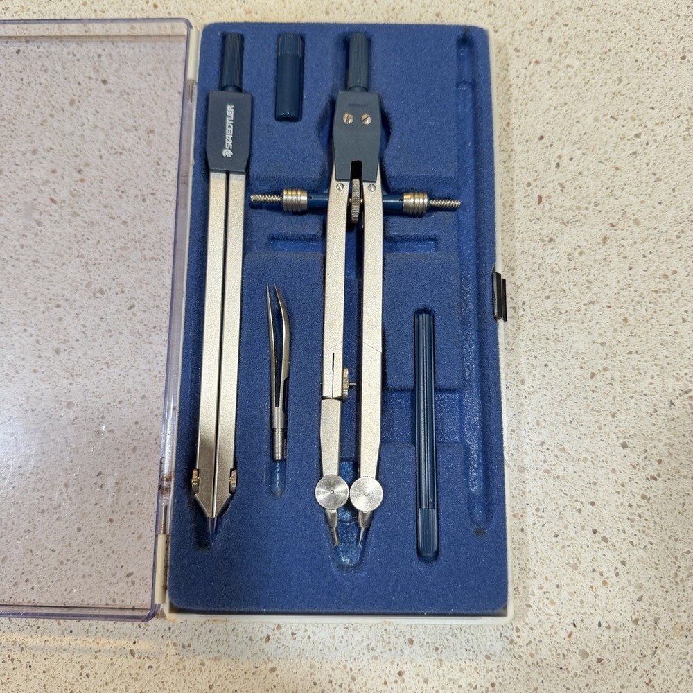 Staedtler Mars Masterbow 551 11 A6 Drafting Compass Set Germany Complete Case
