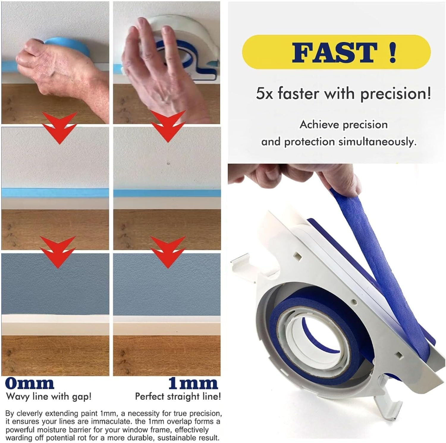 Painters Tape Applicator, Masking Master Tape Dispenser with Scraper, Masking Pa