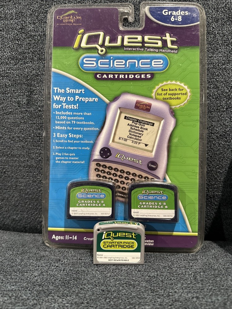 LeapFrog iQuest Interactive Handheld + Science Cartridges (Grades 6–8) Tested