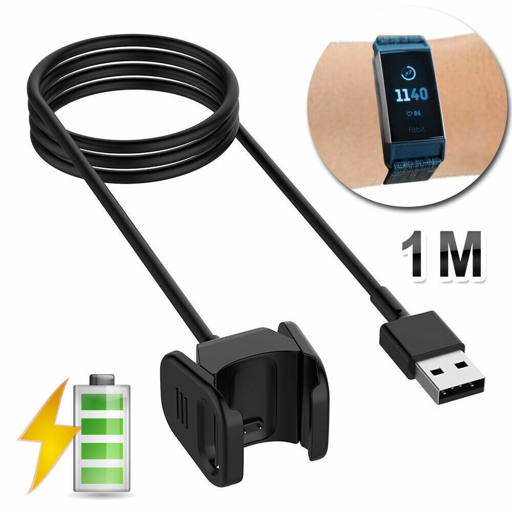 Fitbit Charge 3 Replacement USB Charger Charging Cable Dock 1M/40''High Quality