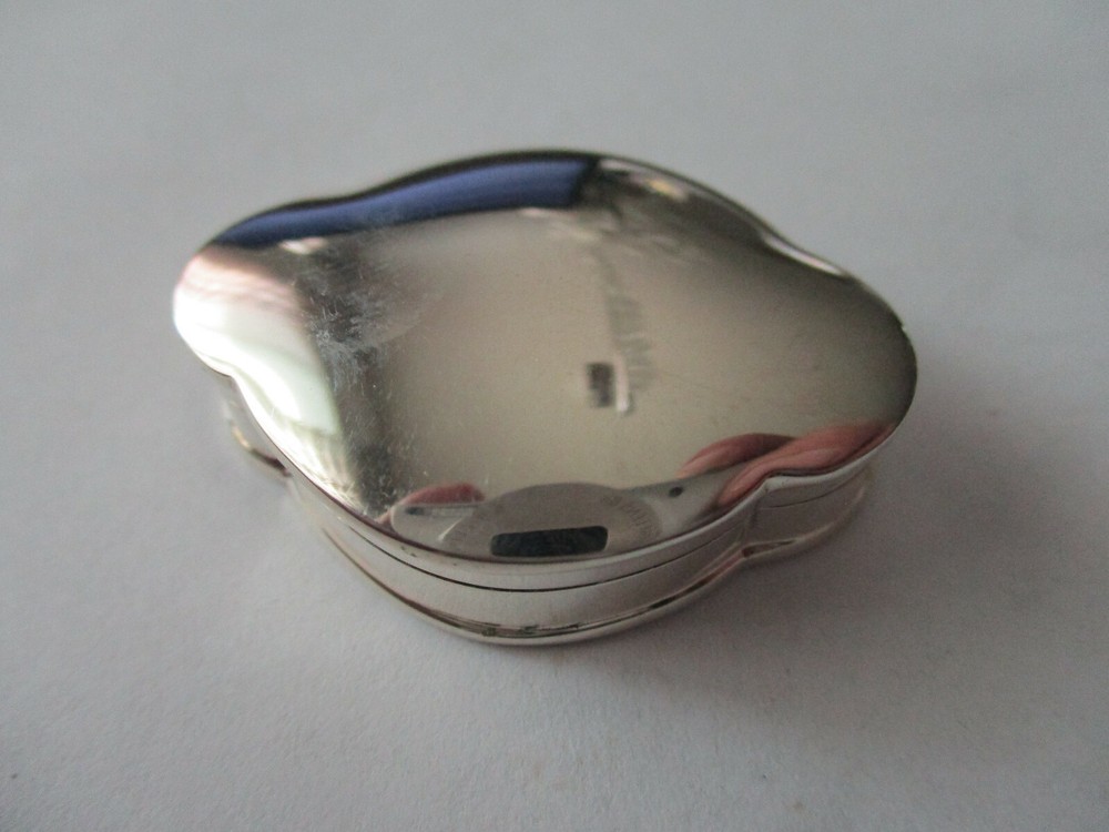 Sterling silver pill box infinity style solid 925 silver smooth top