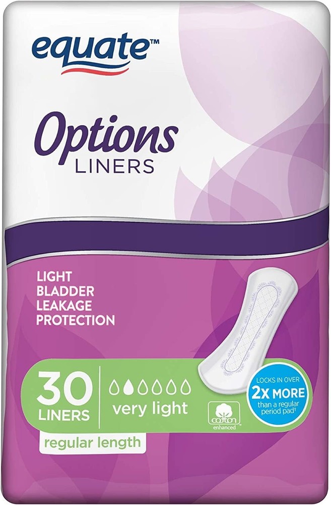 Equate Options Liners Light Bladder Leakage Protection, Regular