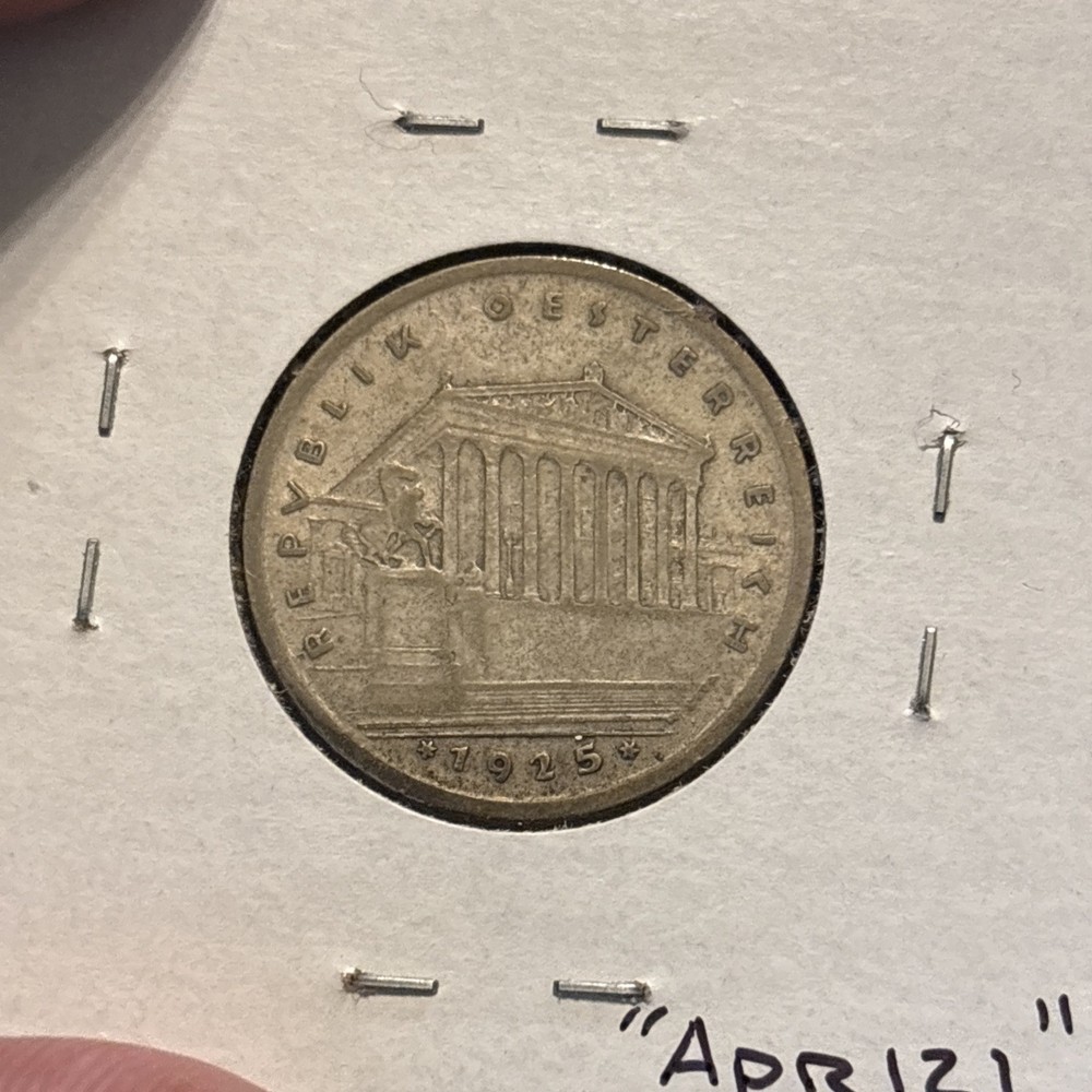 1925 Austria Shilling Silver Circulated “apr121” Ein Shilling