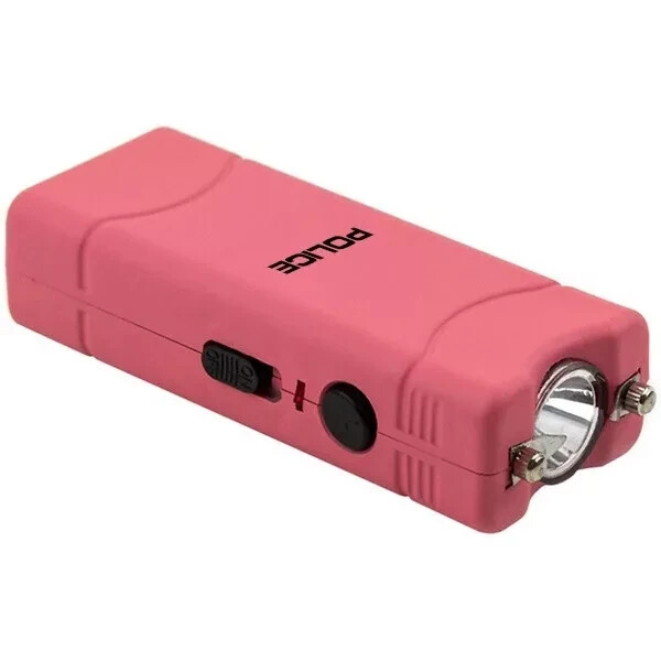 POLICE Stun Gun Self Defense 801 Mini Rechargeable LED Flashlight Pink