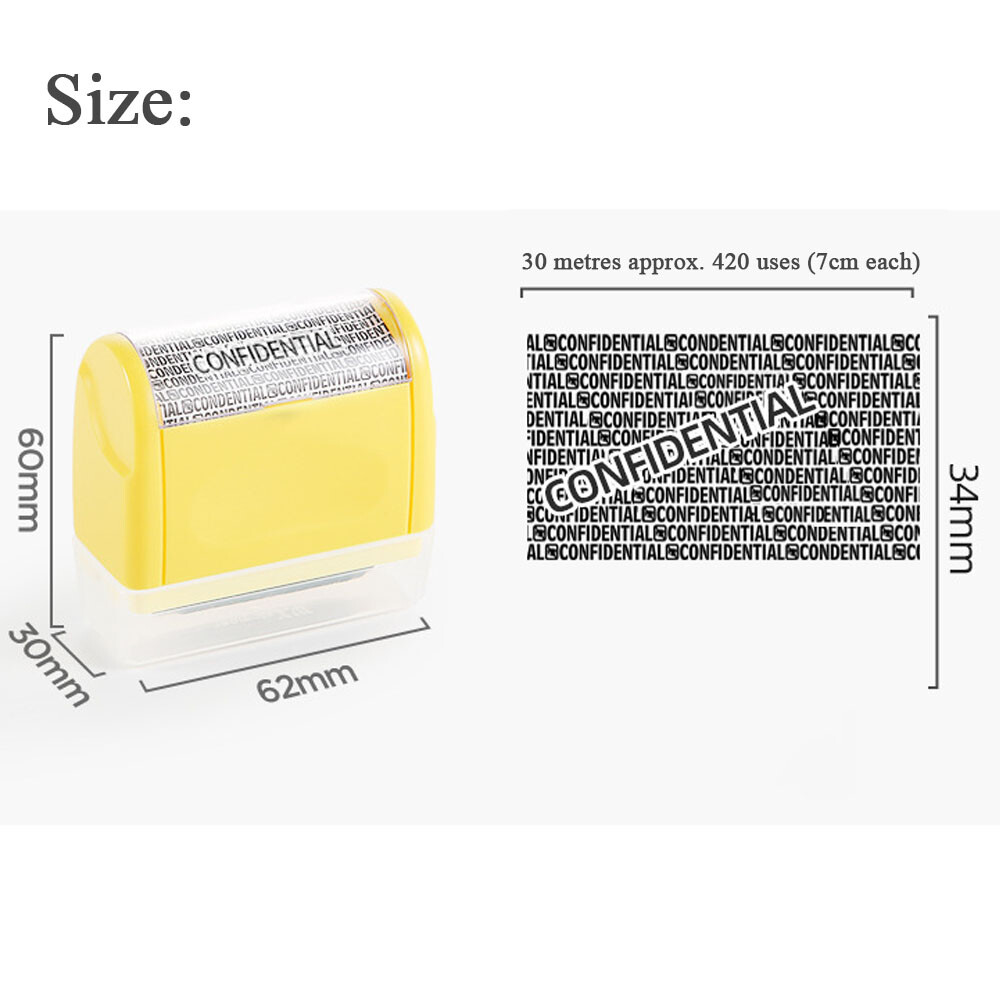 Identity ID Theft Protection Roller Stamp Guard Privacy Confidential Data Secure