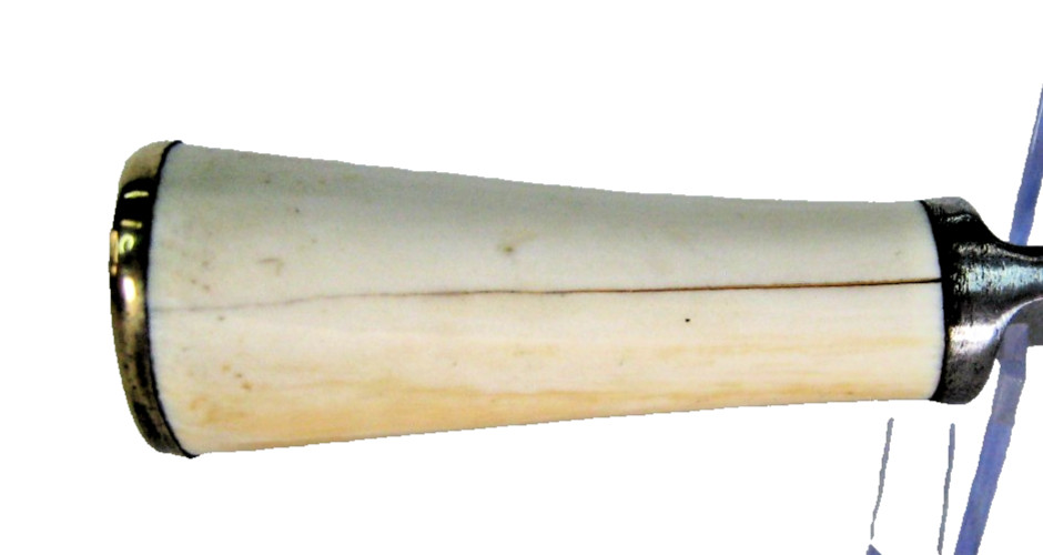 Unknown Maker Small Fixed Blade Knife White Handle w/ Handmade Leather Sheath