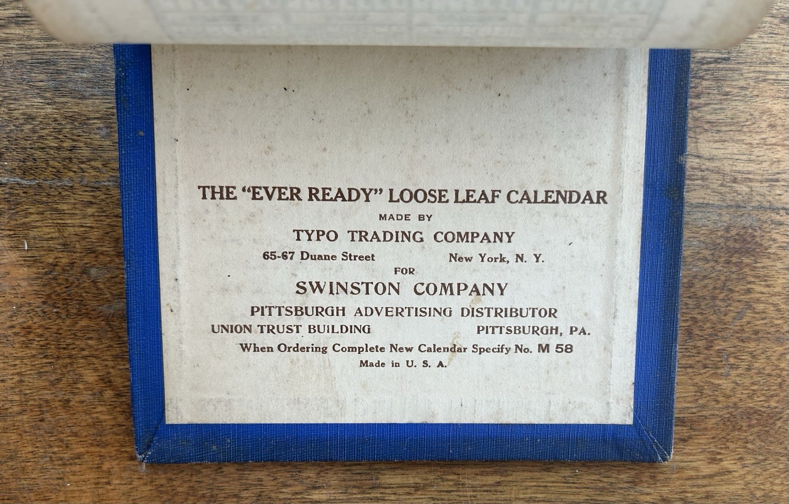 1930 WILLOCK OIL Calendar EVERYTHING PETROLEUM Pittsburgh Pa x/r WAVERLY +Spooky