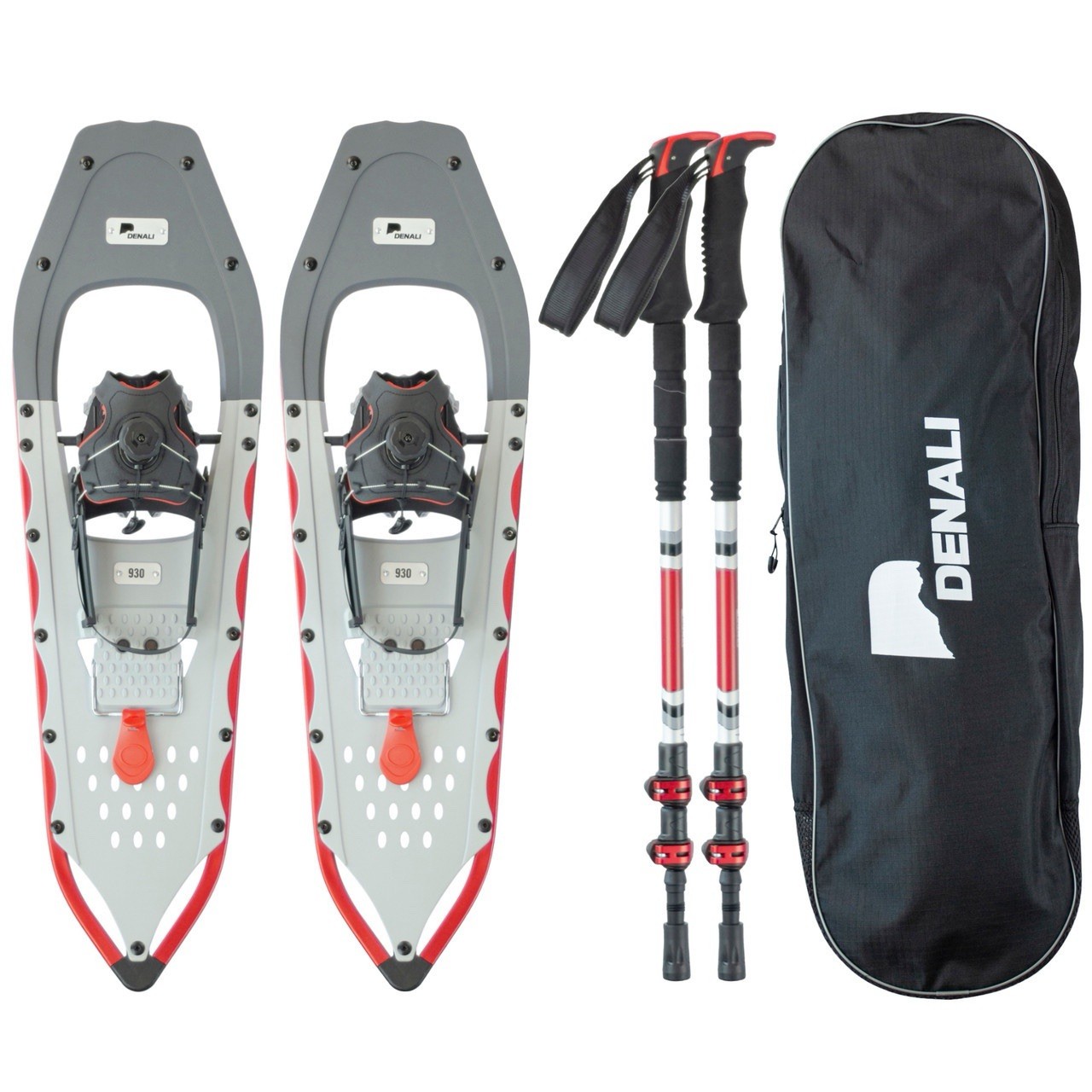 Denali Sawtooth Spin Snowshoes 9x30 Winter Hiking Kit w/ Poles & Bag – 250 lb