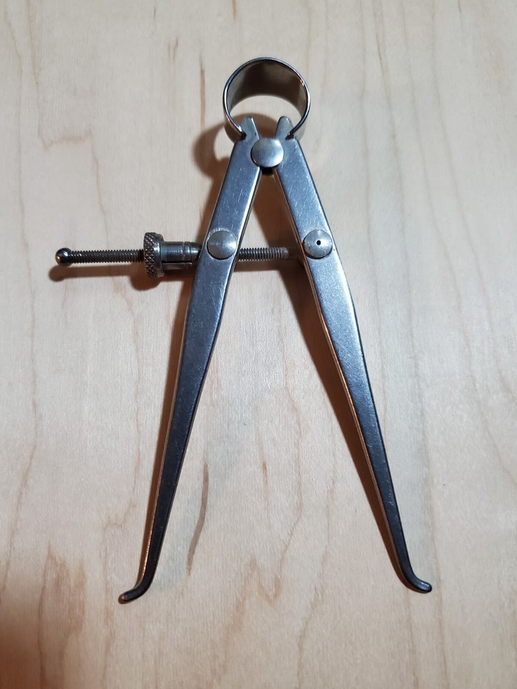 Starrett 73A-4 Toolmakers 4" Inside Calipers 4" Size Flat Leg, Quick Release Nut