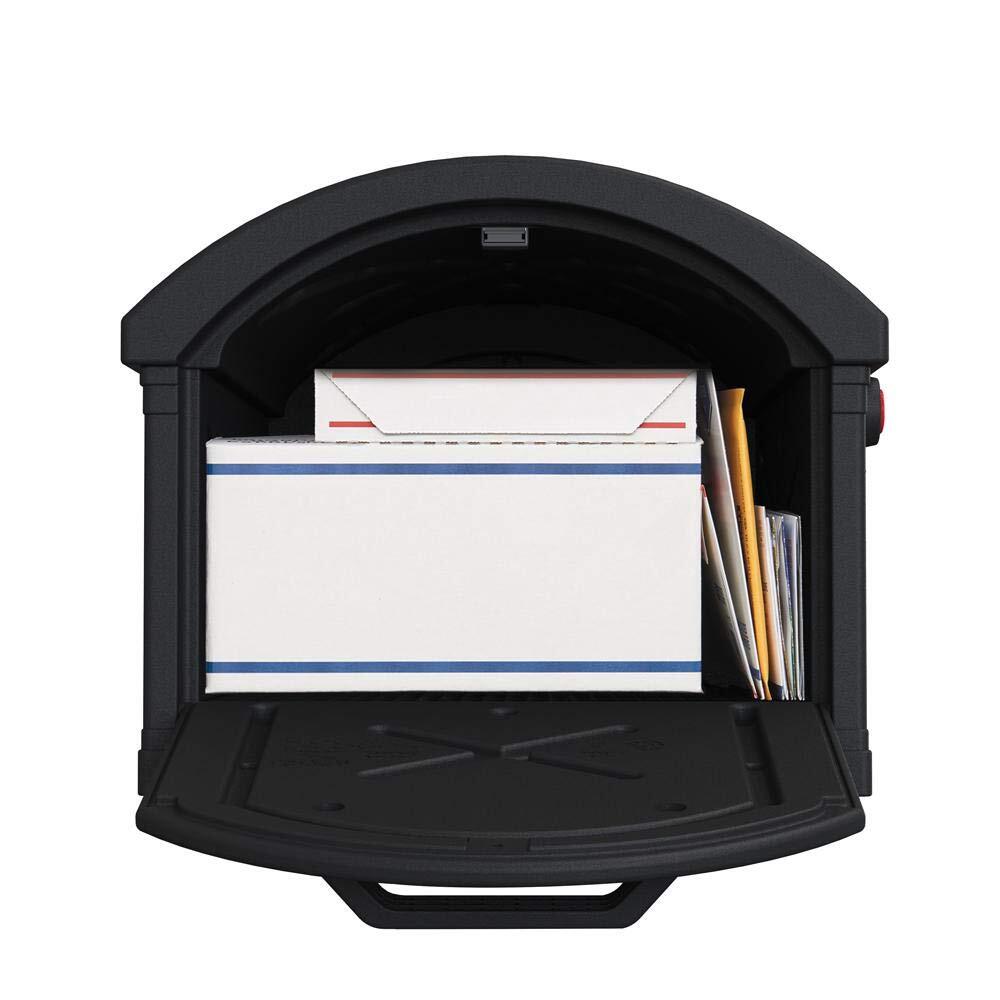 Extra Large Black Mailbox with Post Sleeve for Multiple Packages Durable USA ...