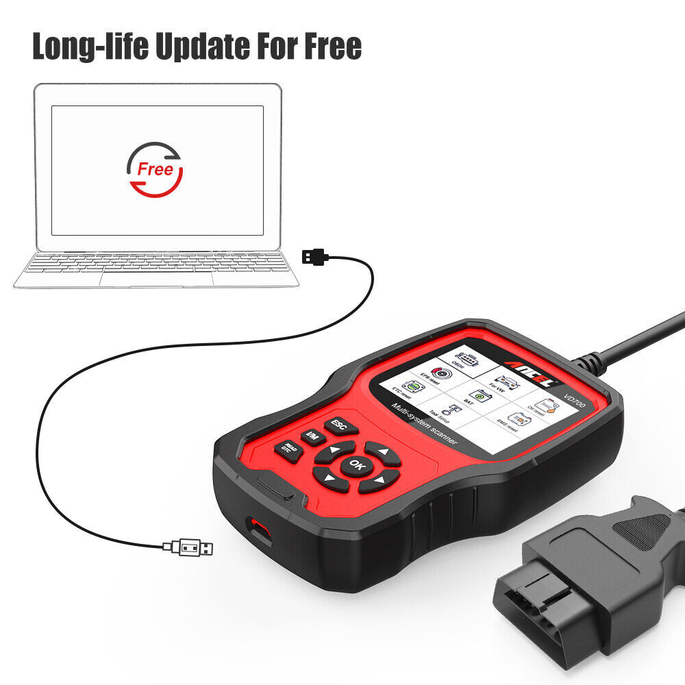 ANCEL VD700-US Auto Full System OBD2 Diagnostic Scanner Tool EPB ABS TPMS Reset
