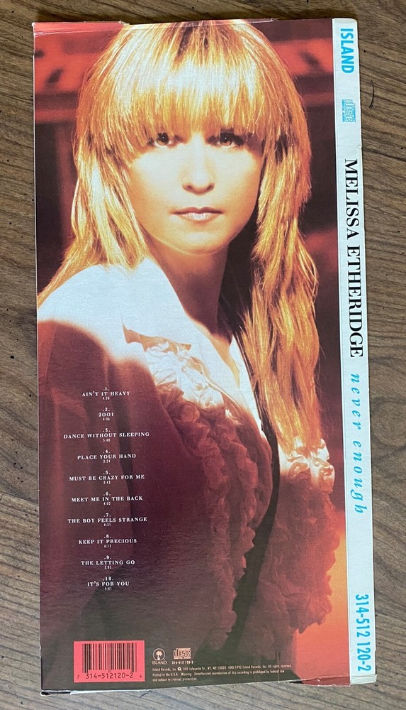 MELISSA ETHERIDGE-NEVER ENOUGH- EMPTY LONG BOX
