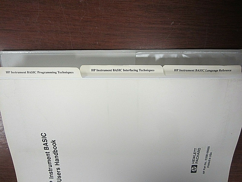 HP Instrument BASIC Users Handbook E2083-90000 & Programming Examples Disk
