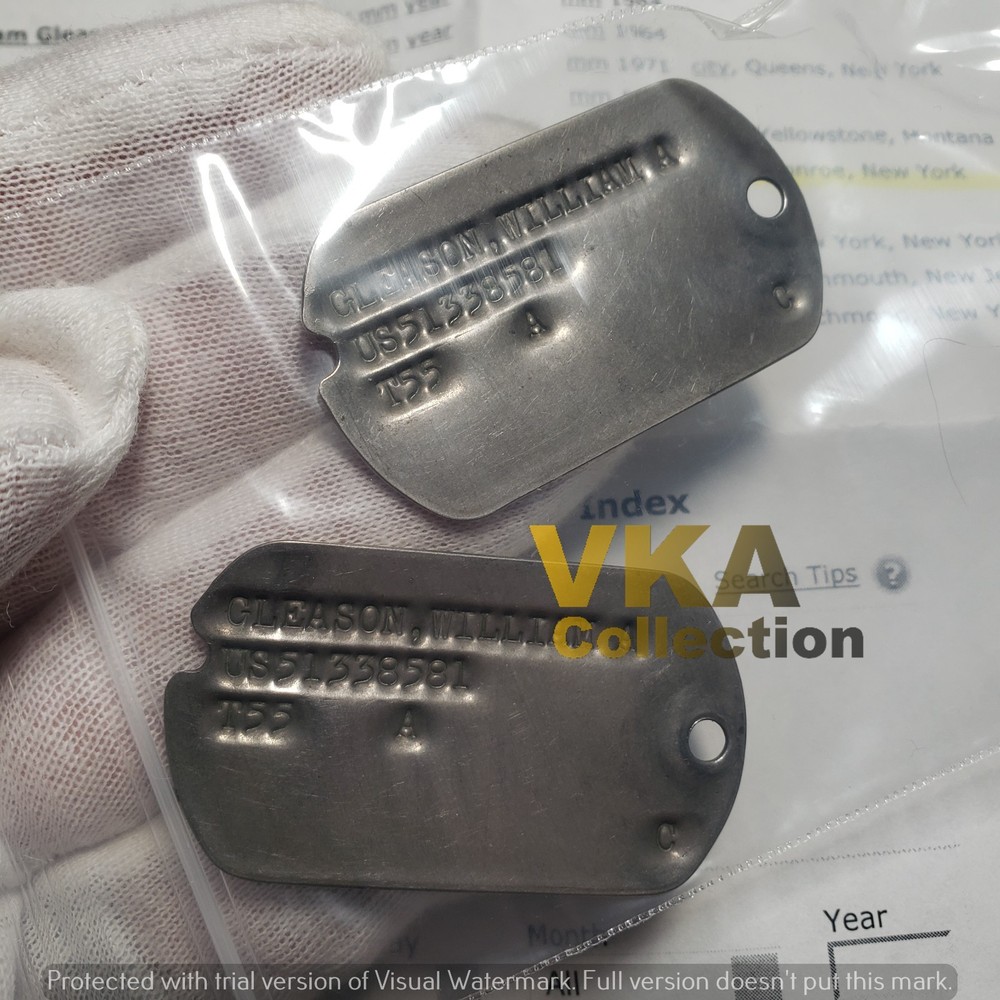 Pair of WWII USAAF Notched Dogtag with Service Number