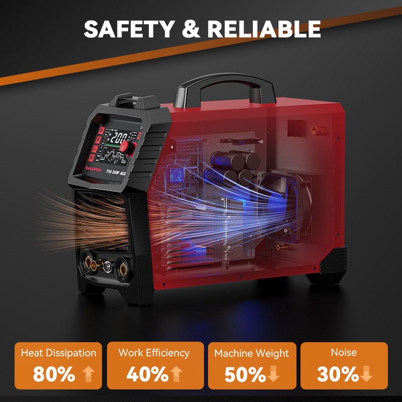 ARCCAPTAIN TIG Welder AC/DC 200Amp 7 in 1 Welding Aluminum TIG Welder 110V/220V