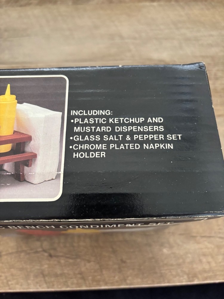 Picnic Bench Condiment Set