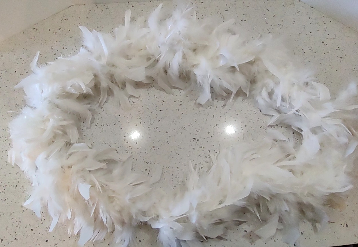 Lot of 4- 6 ft Feather Boas, Feather Bracelet and 14" Ostrich Feather