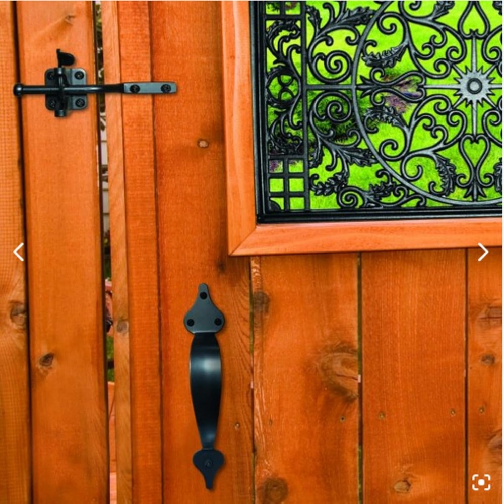 All-Weather Spring-Loaded Gate Latch with Adjustable Cable, Black Finish