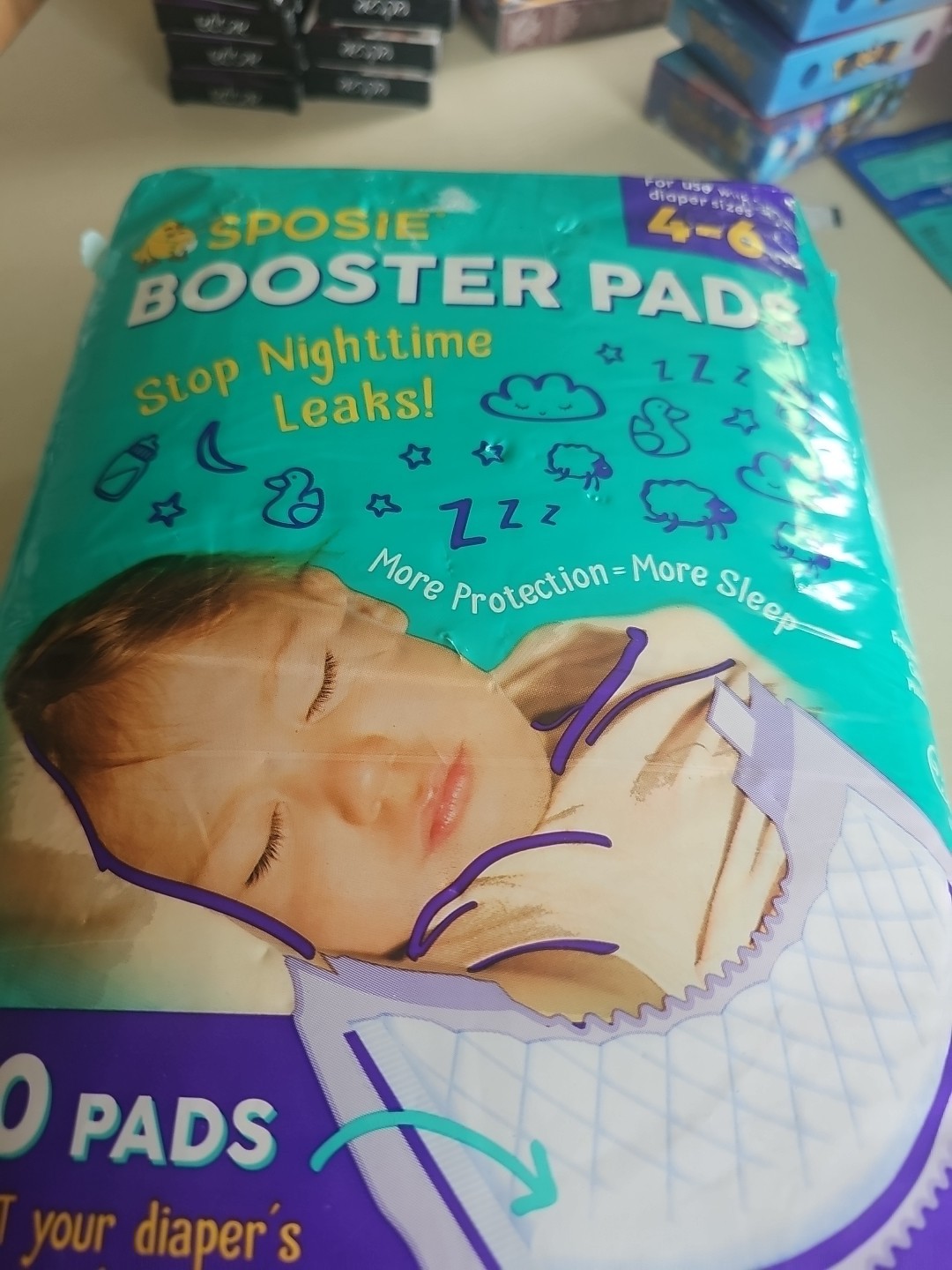 Sposie Booster Pads For Use With Diapers Size 4-6 New 30 Pads