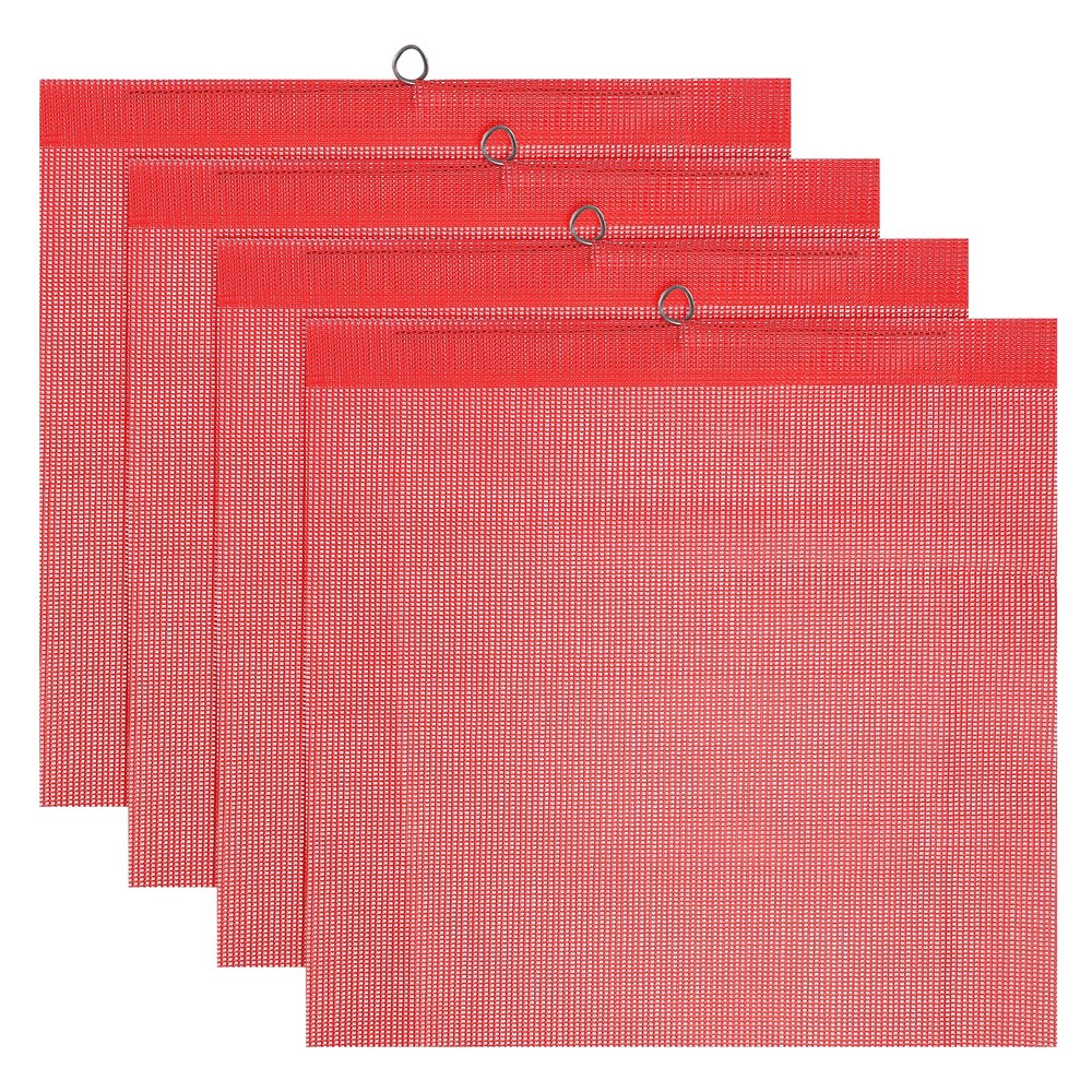 4Pcs 18x18" Safety Flags for Trailer Trucks Warning with Wire Loop Red