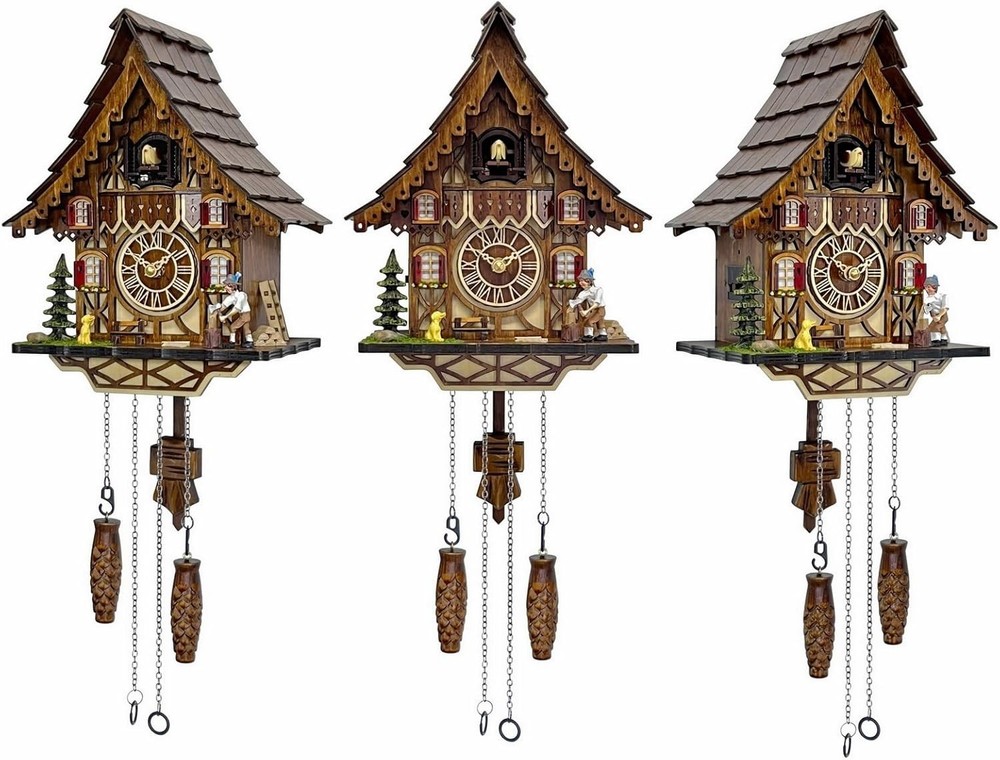 Handcrafted Black Forest Retro Cuckoo Clock-=