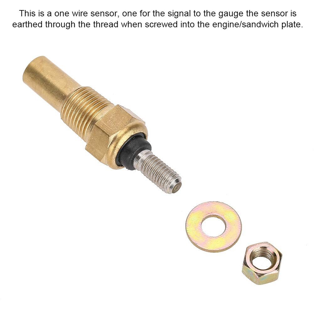 Universal Brass Electrical Sender, Coolant Temperature Sensor, Water Temp...