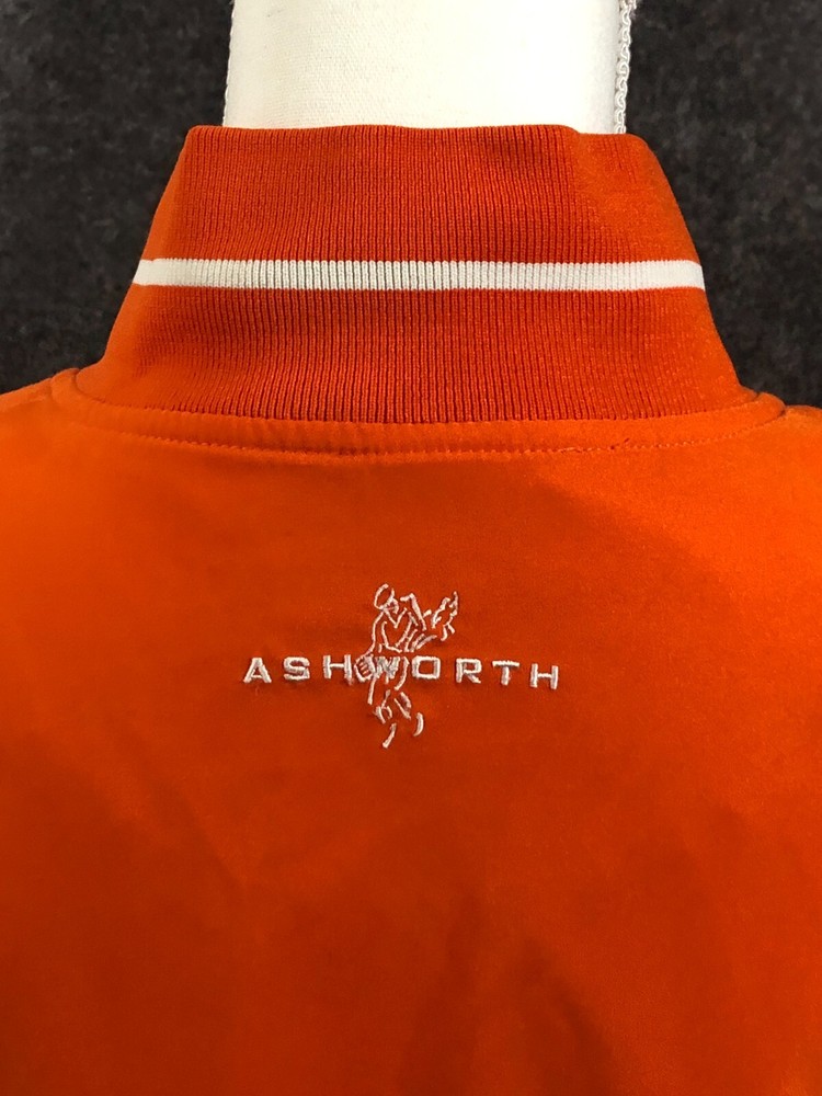 Ashworth Weather Systems Pullover Jacket Short Sleeve Mens Orange Large