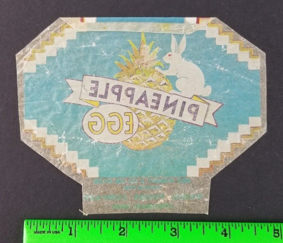 Vintage 1930's Chocolate Pineapple Egg EMPTY Trimmed Candy Wrapper