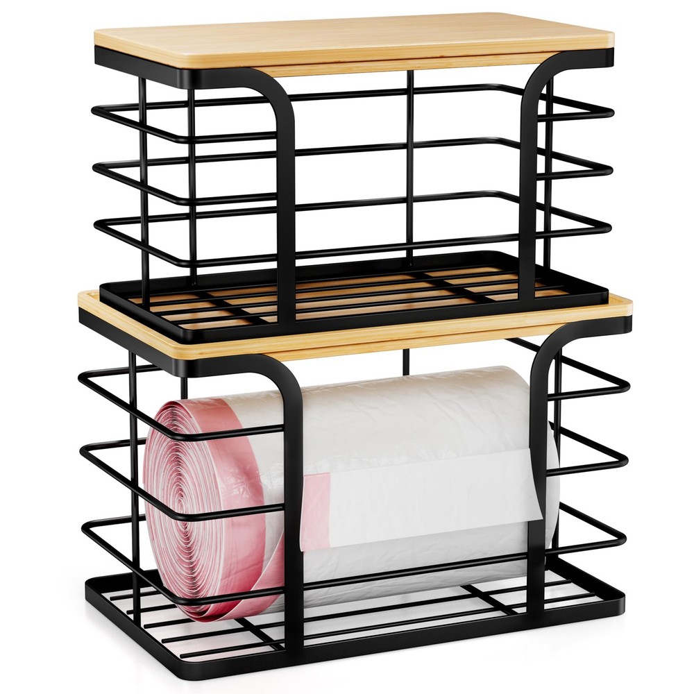 2 Pack Stackable Storage for Kitchen Laundry Pantry Organizers,Trash Bag Hold...