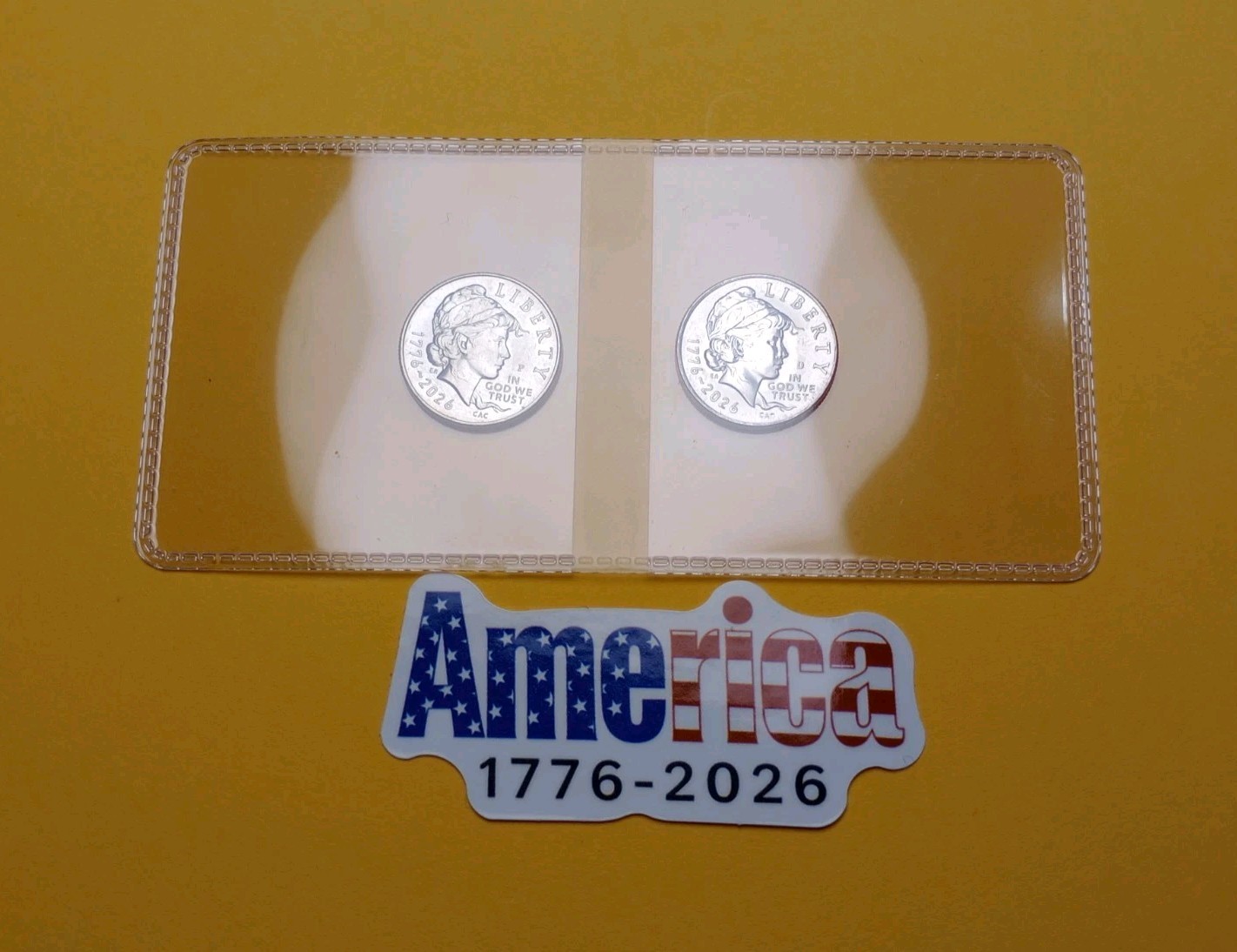 2026 P&D Dimes Dual Date 1776-2026 (2) COIN SET from OBW Rolls in a plastic Flip