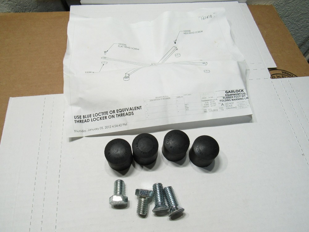GARLOCK 407721 RUBBER FOOT SET FOR FOLDING VISUAL WARNING LINE SYSTEM