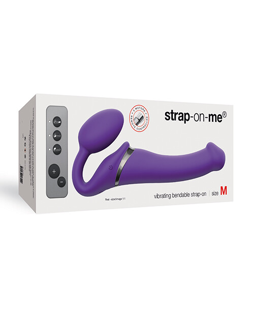 Strap On Me Vibrating Bendable M Strapless Strap On Rechargeable Purple