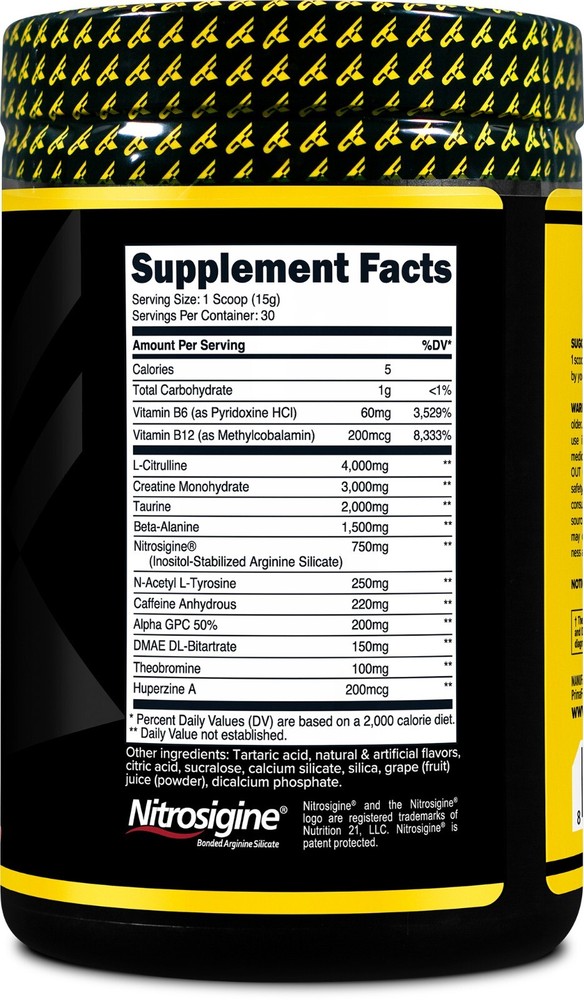 Primaforce Pre-Workout Complex Powder (30 Servings) - Grape Flavor