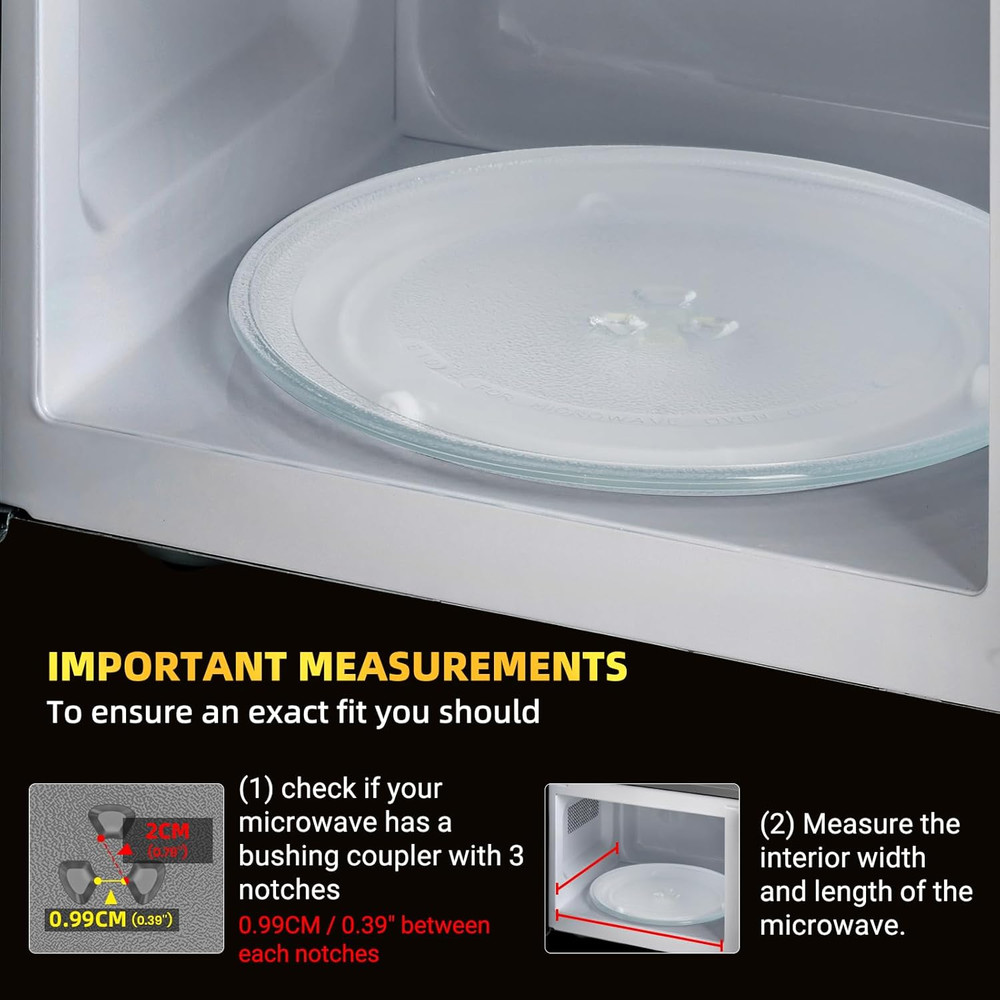 12" Microwave Replacement Turntables, Microwave Glass Plate Compatible with Repl