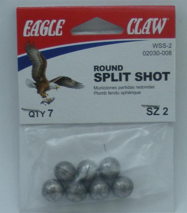 Eagle Claw 02030-008-2 Round Split Shot Size 2 7CT