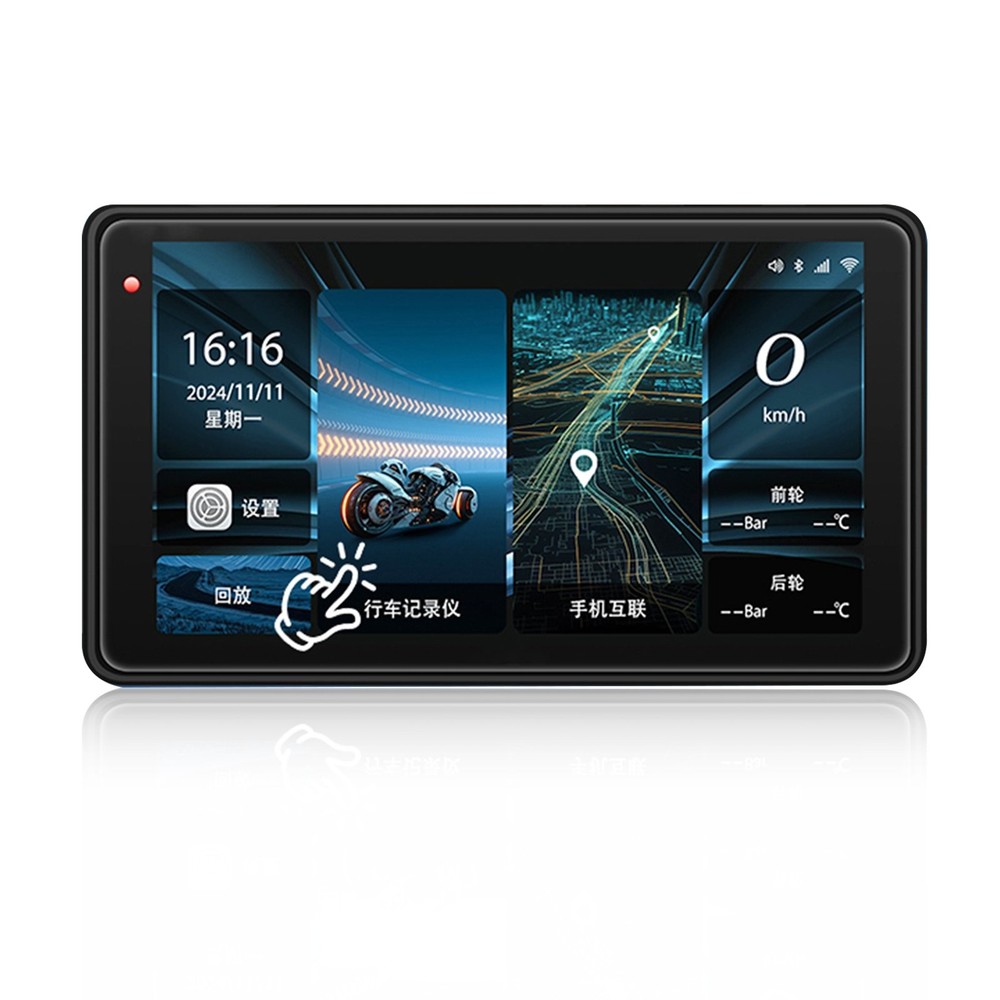 7Inch Motorcycle Navigation GPS Wireless Carplay Android Touch Screen + TPMS
