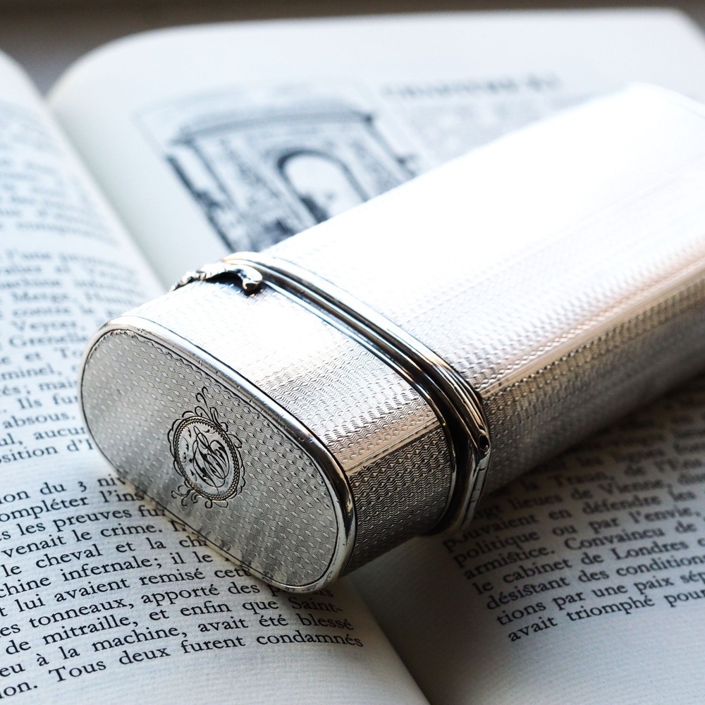 Antique Georgian Solid Silver Cigar/Cheroot Case Engine Turned - Edward Edwards