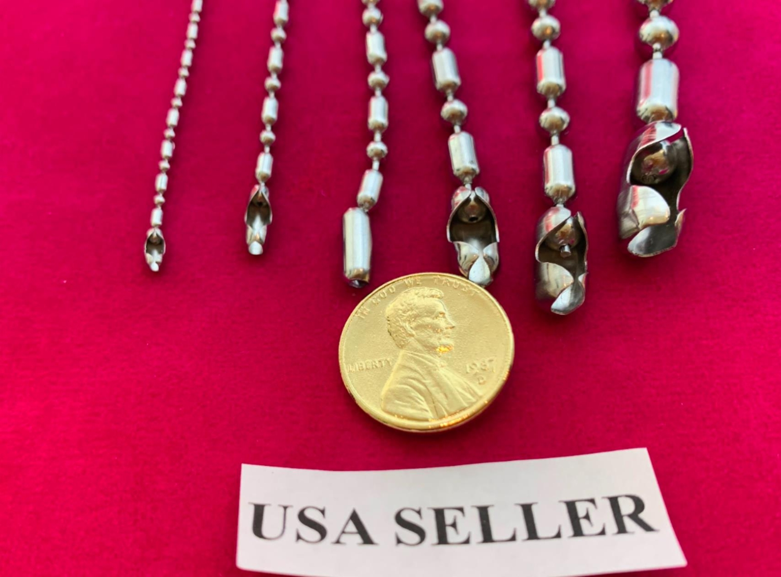 1.5MM-6MM 16-108" STAINLESS STEEL SILVER BALL AND OVAL BEAD CHAIN NECKLACE