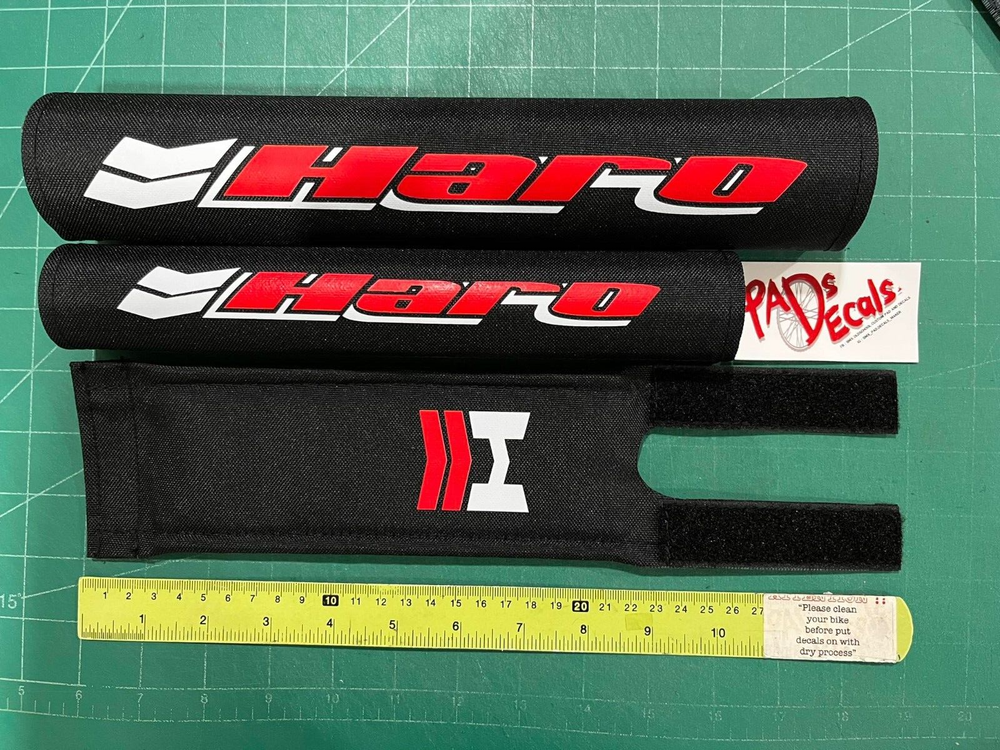Haro bmx pads padset with red lettering