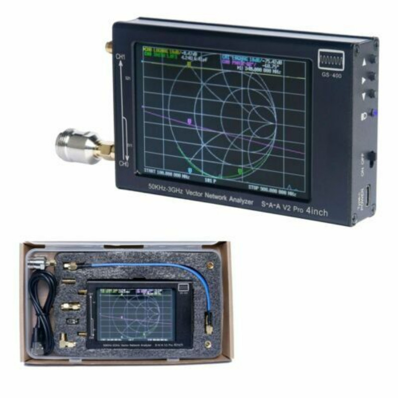 4In 50kHz-3GHz Vector Network Analyzer SAA-V2 GS400 NanoVNA V2 PRO 2000MAh