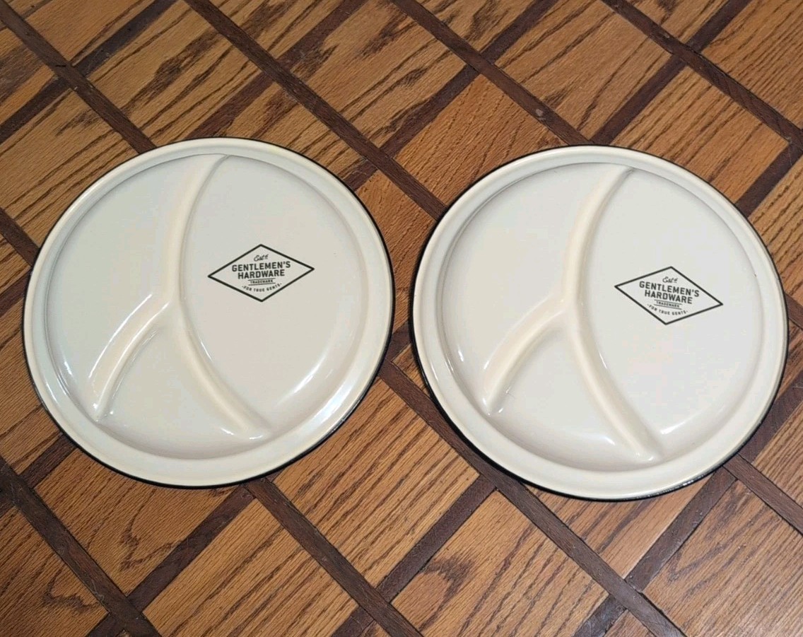 Gentlemen’s Hardware The Adventure Begins Enamel Divided Two Camping Plates Mint