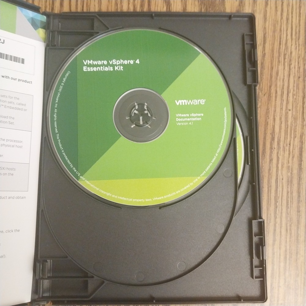 VMWare VSphere 4 Essentials Kit Discs and Case ONLY No Serial # or service
