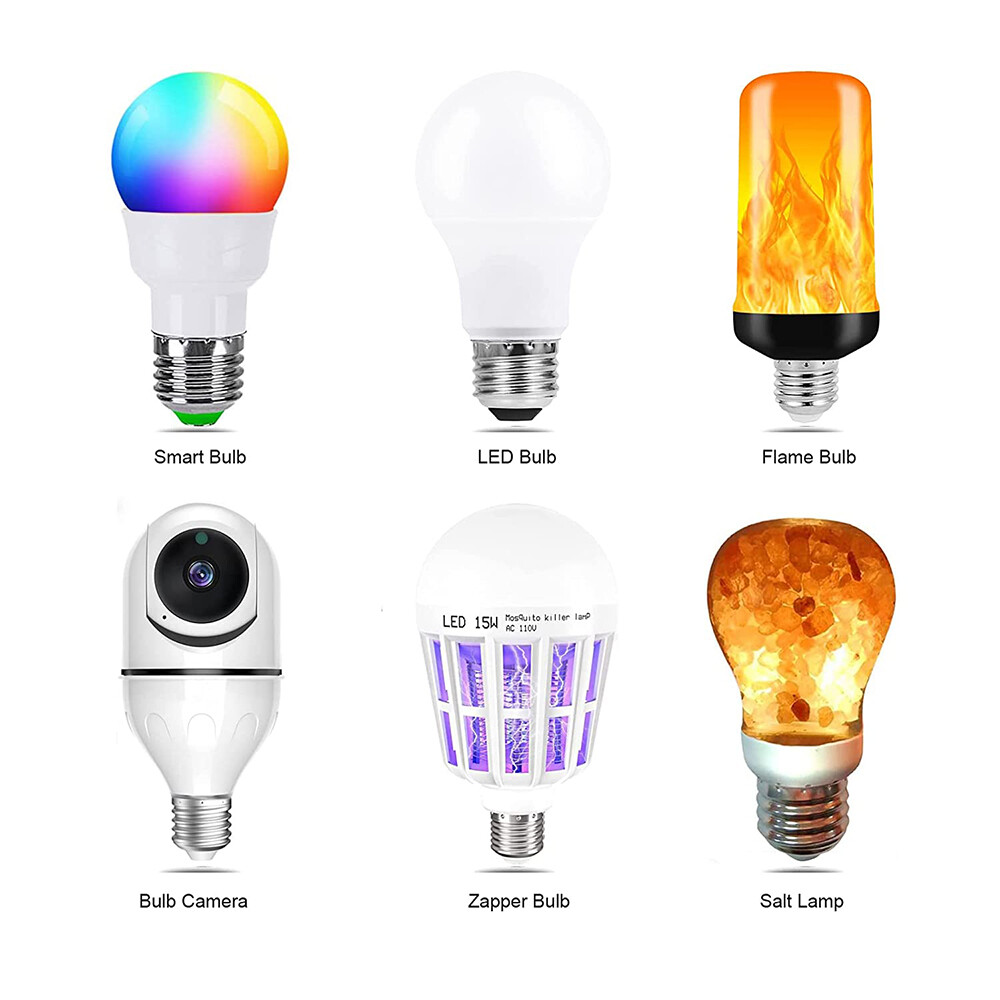 2 Pack Plug in Light Socket with On/Off Switch E27/E26 Outlet to Socket Adapter