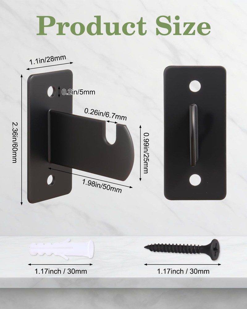 8 Pcs Black Gridwall Mount Brackets with Screws for Wall Panel Display Hooks