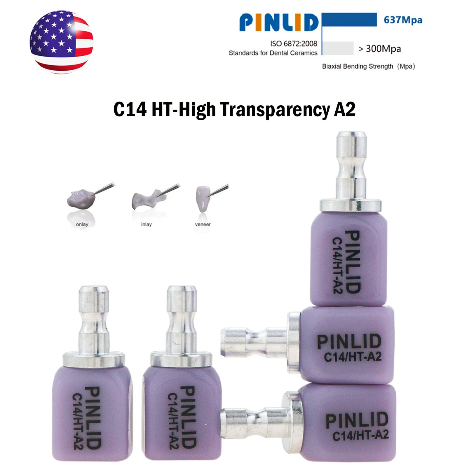 US C14 Emax Dental Glass Ceramic HT LT Lithium Dislicate CAD/CAM Cerec Blocks