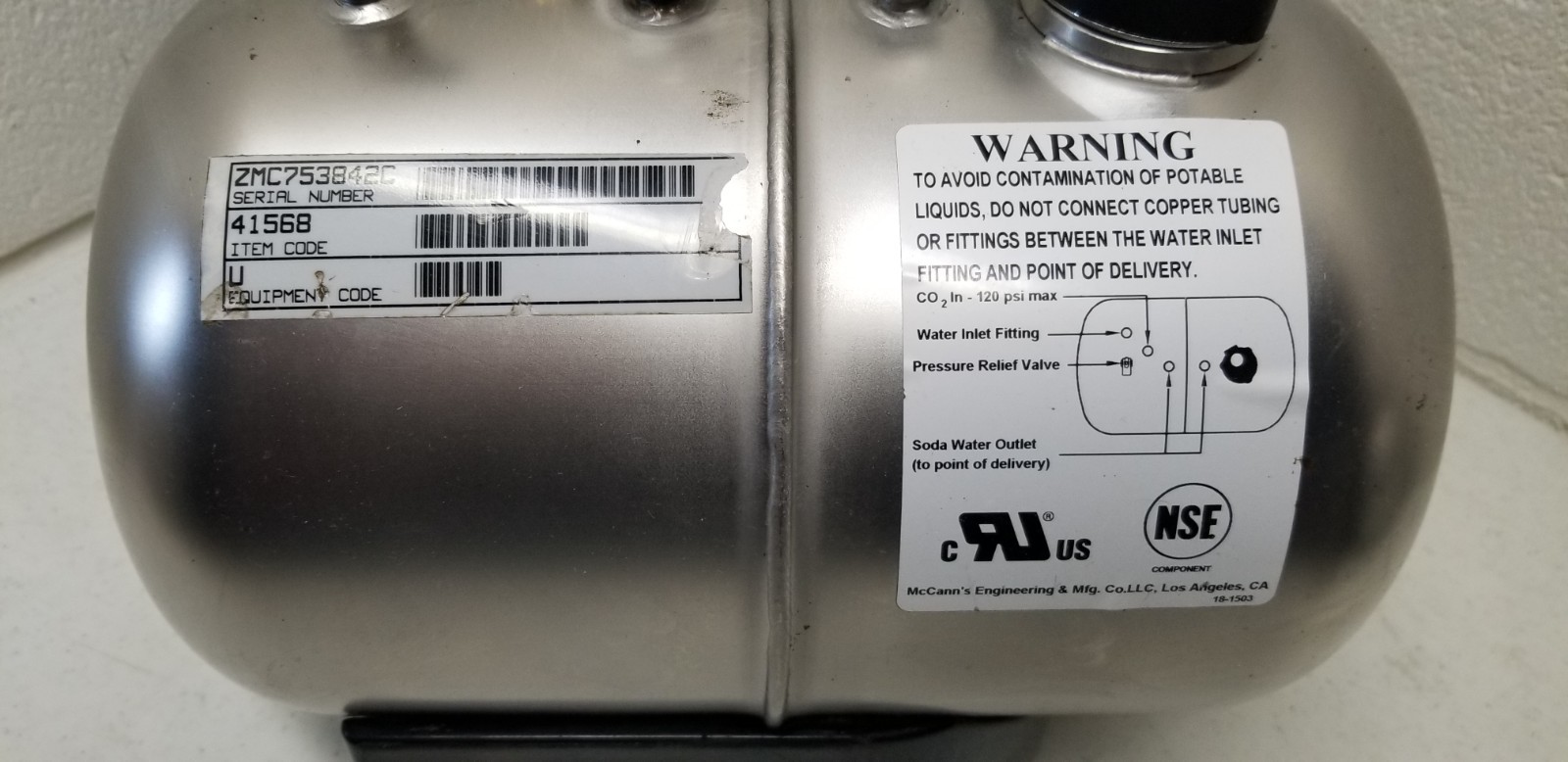 McCann E400397 Big Mac Carbonator Soda Fountain Pump 41568 Beverage System CO2 1