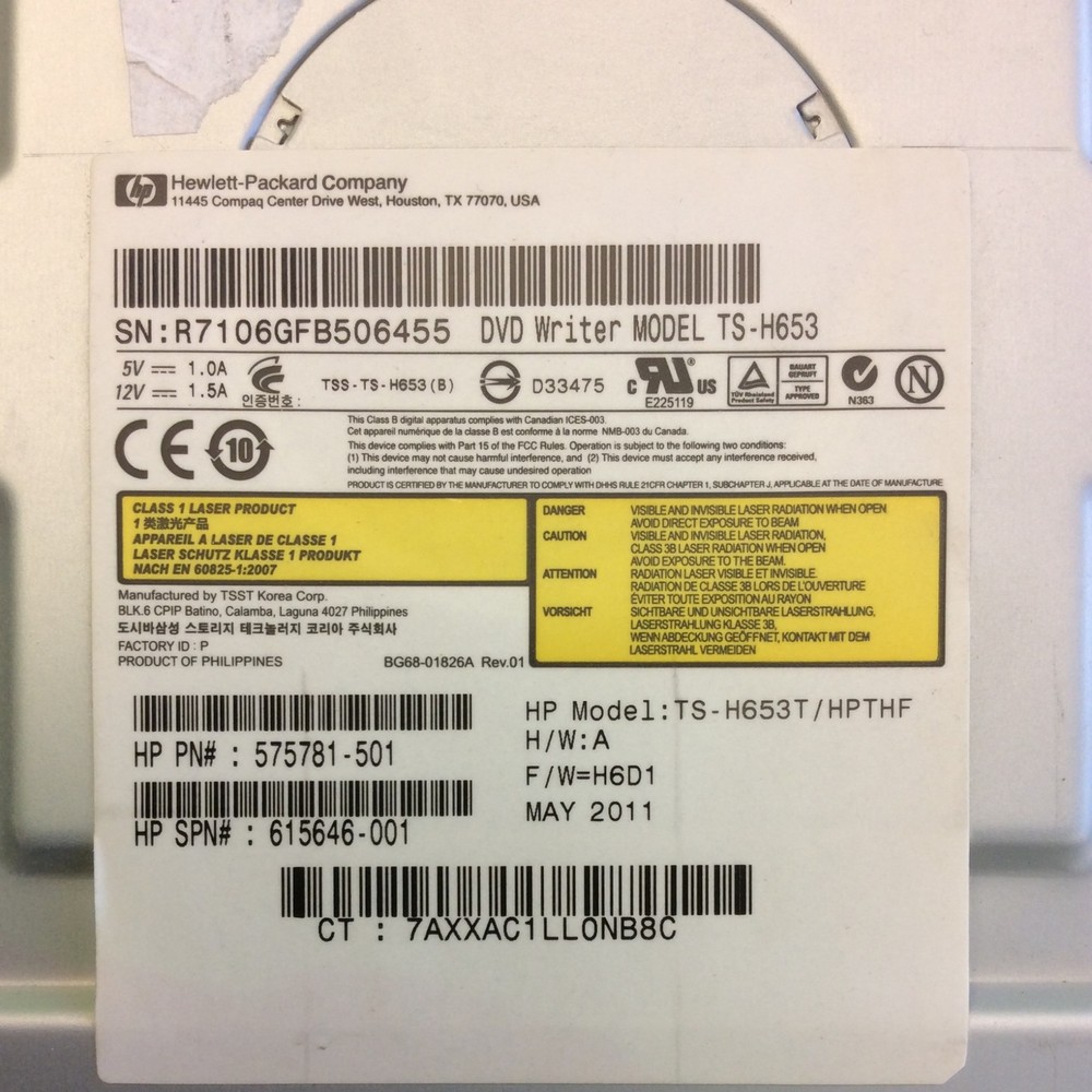 TS-H653 DVD Writer Optical Disc Drive