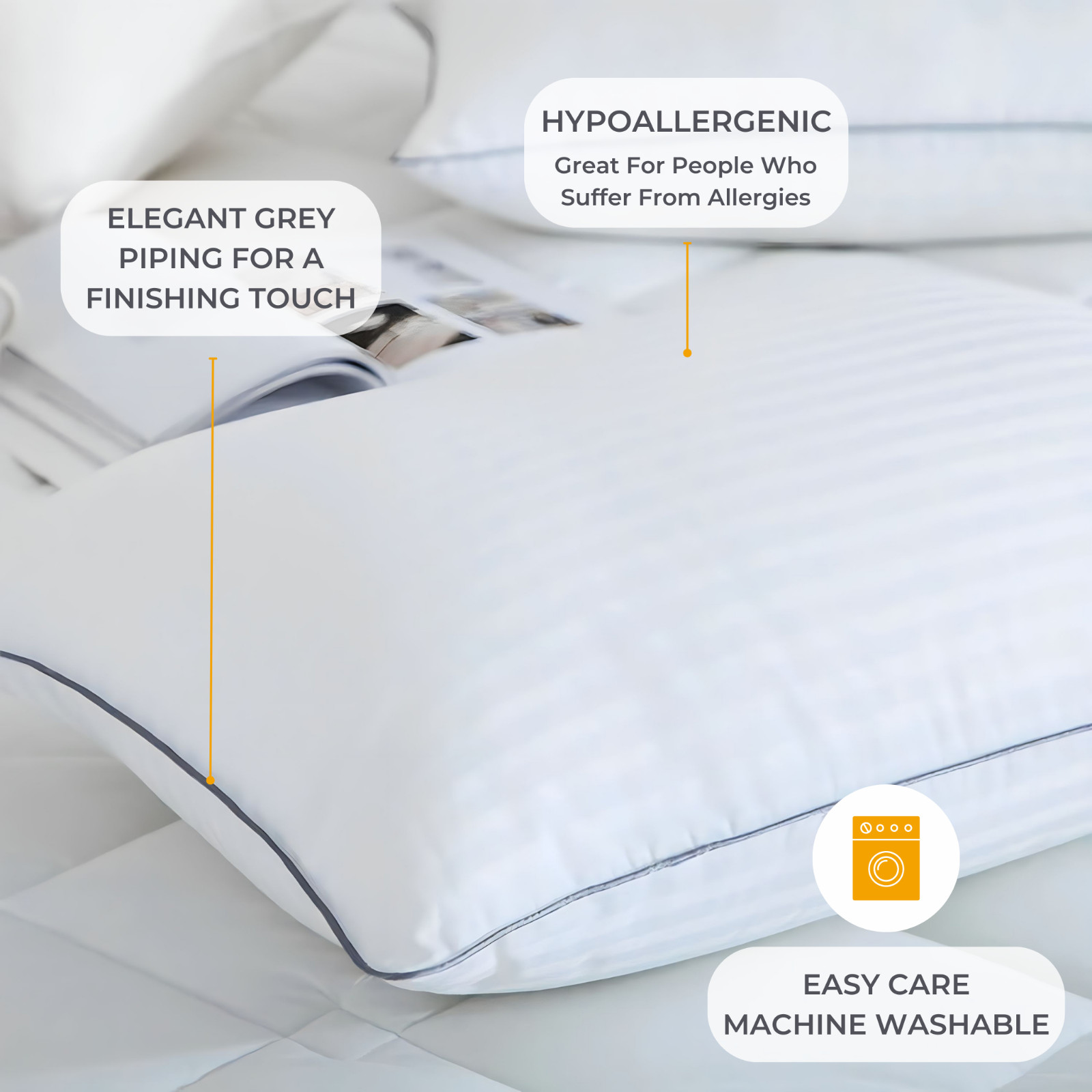 Pillow Protectors King Size 100% Cotton 20x36In Pack Of 2