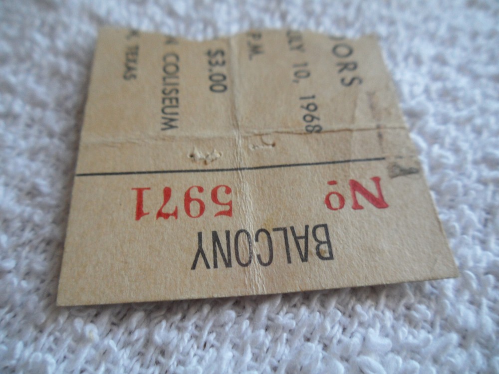 THE DOORS Original__1968__CONCERT TICKET STUB__Houston Coliseum